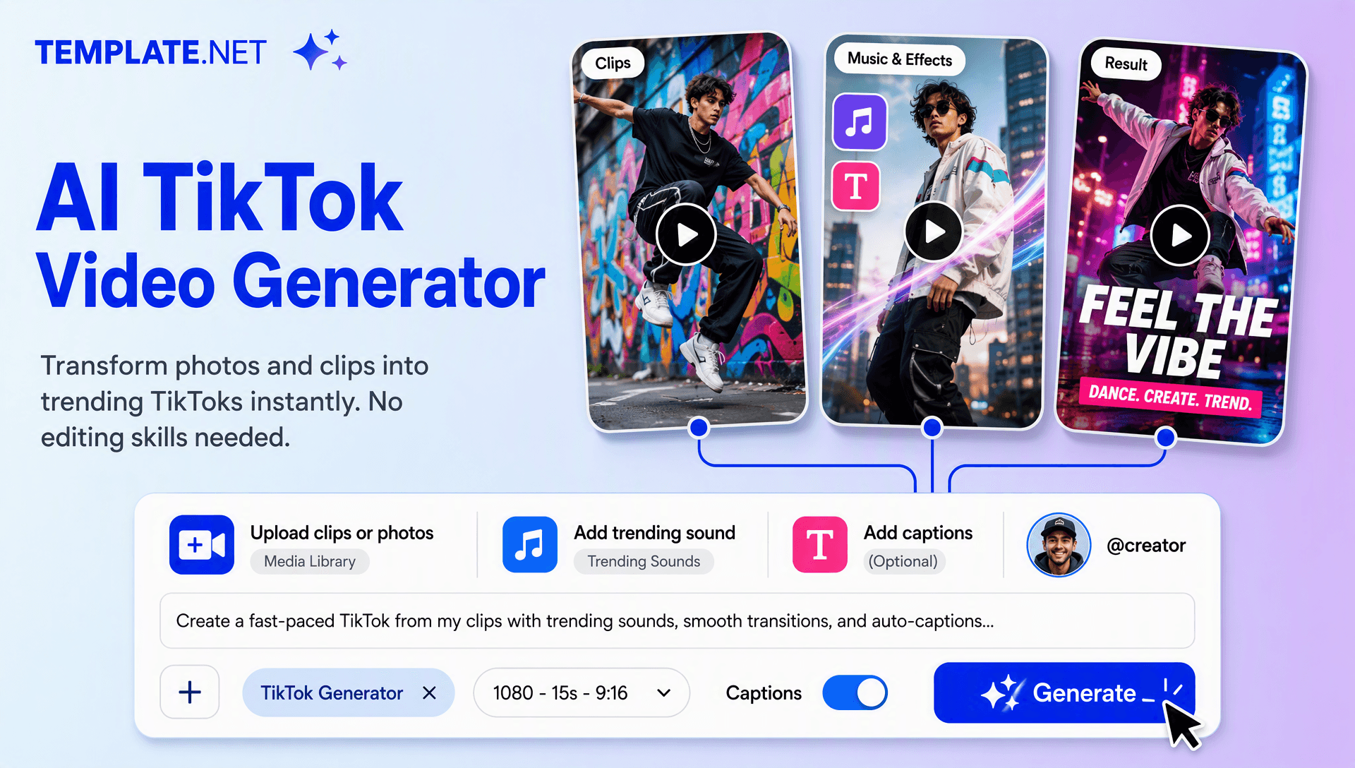 AI TikTok Video Generator – Create Viral Short Form Videos for TikTok.